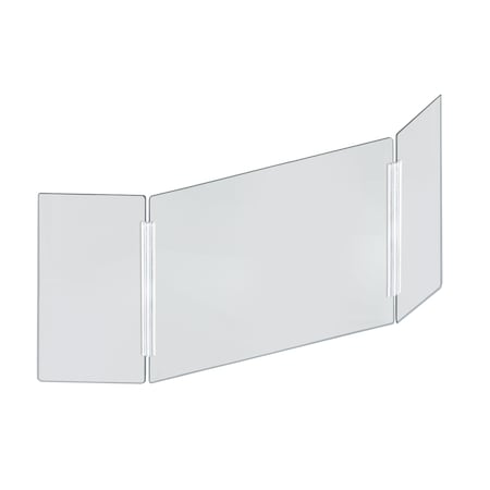 Azar Displays Large Tri Fold Clear Acrylic Plexiglass Shield PPE 53.5 inx23.5 in 176194-100